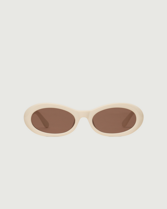 Burrata::Mina Sunglasses oval White recycled polyester front
