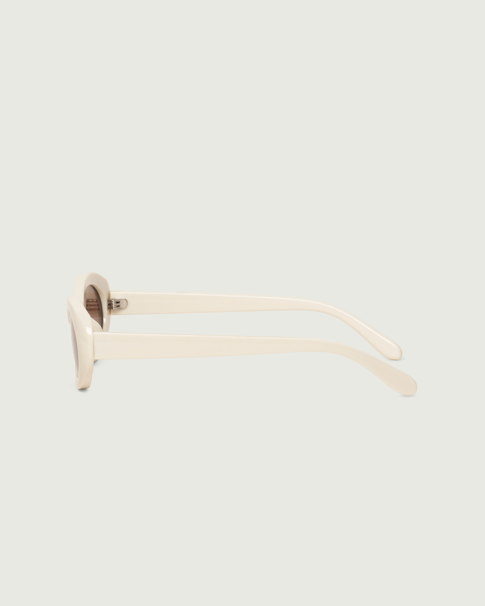 Burrata::Mina Sunglasses oval White recycled polyester side