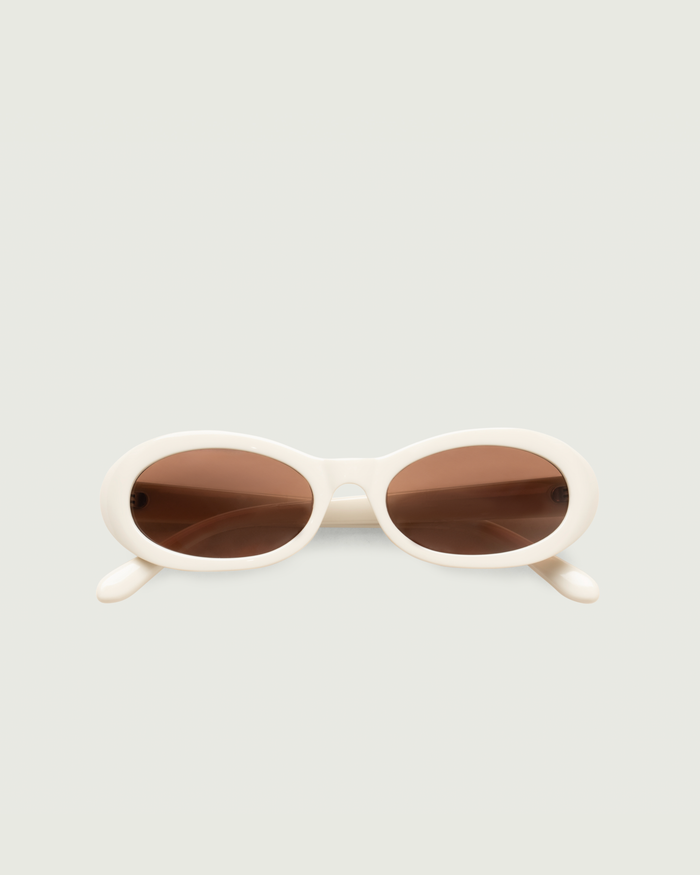 Burrata::Mina Sunglasses oval White recycled polyester top