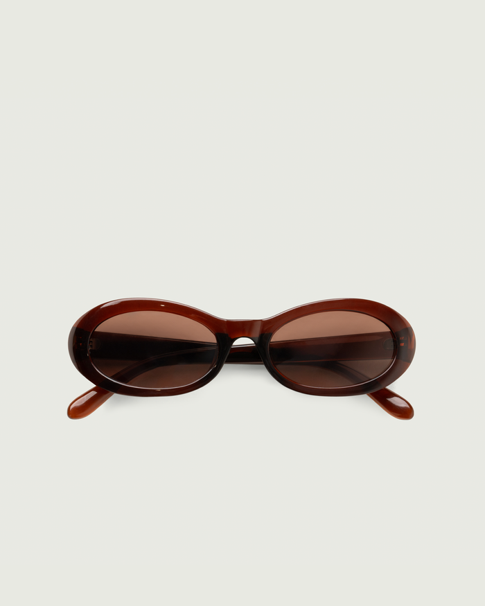 Espresso::Mina Sunglasses oval Brown recycled polyester top