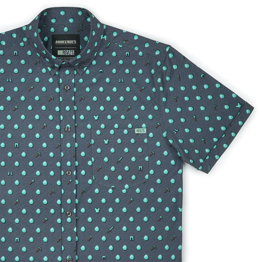 RSVLTS XS RSVLTS® Minecraft "Diamond Minecraft"_ KUNUFLEX Short Sleeve Shirt Minecraft "Diamond Minecraft"_ KUNUFLEX Short Sleeve Shirt