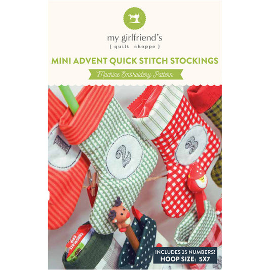 Mini Advent Stockings (Downloadable Machine Embroidery Pattern)