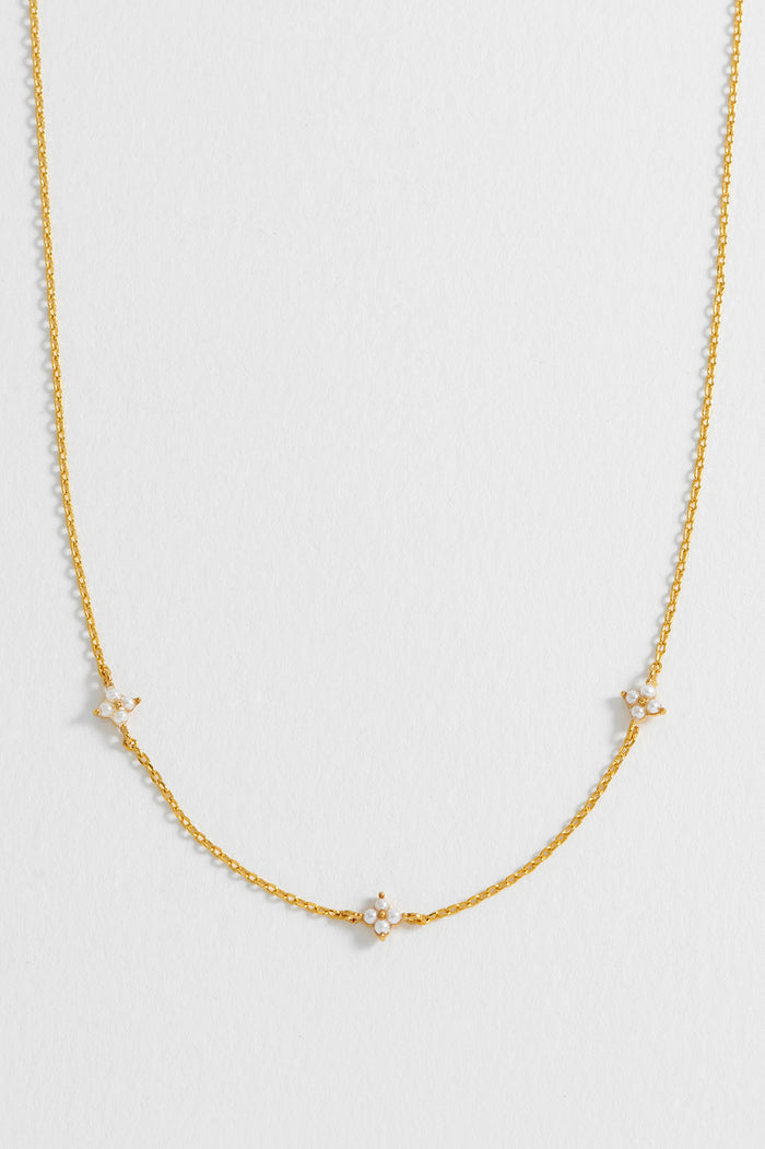 Mini Pearl Flower Necklace
