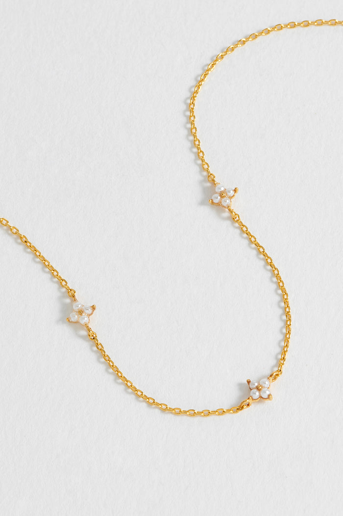 Mini Pearl Flower Necklace