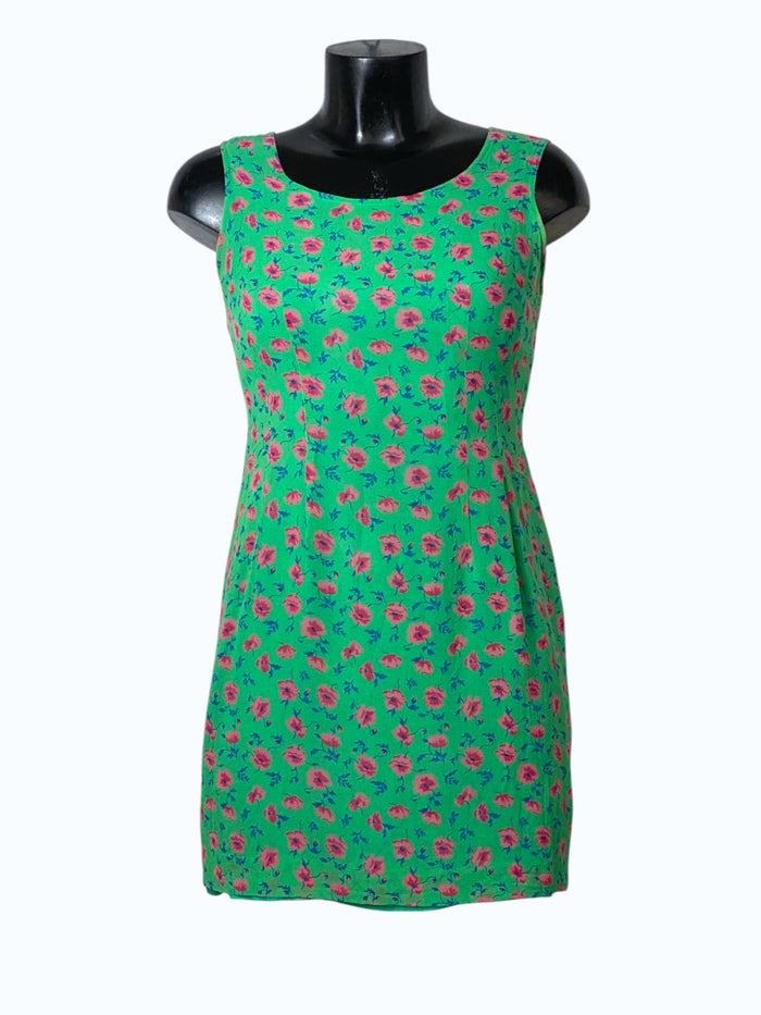 minidress verde a fiori