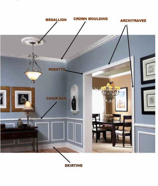 MOULDING Pattern Crown Moulding Polyurethane- 8FT LENGTH MARMEGA