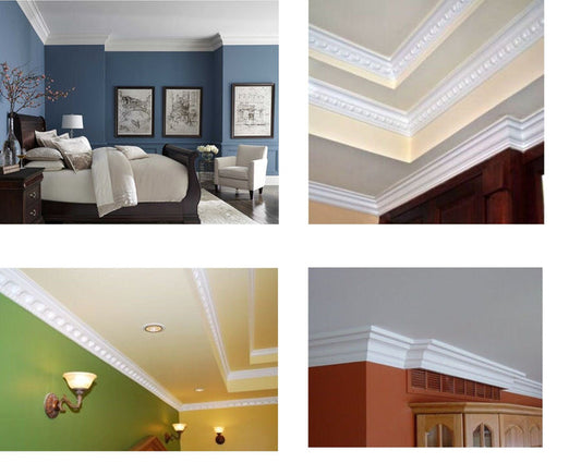 MOULDING Plain Crown Moulding Polyurethane- 8FT LENGTH in 12 Designs MARMEGA