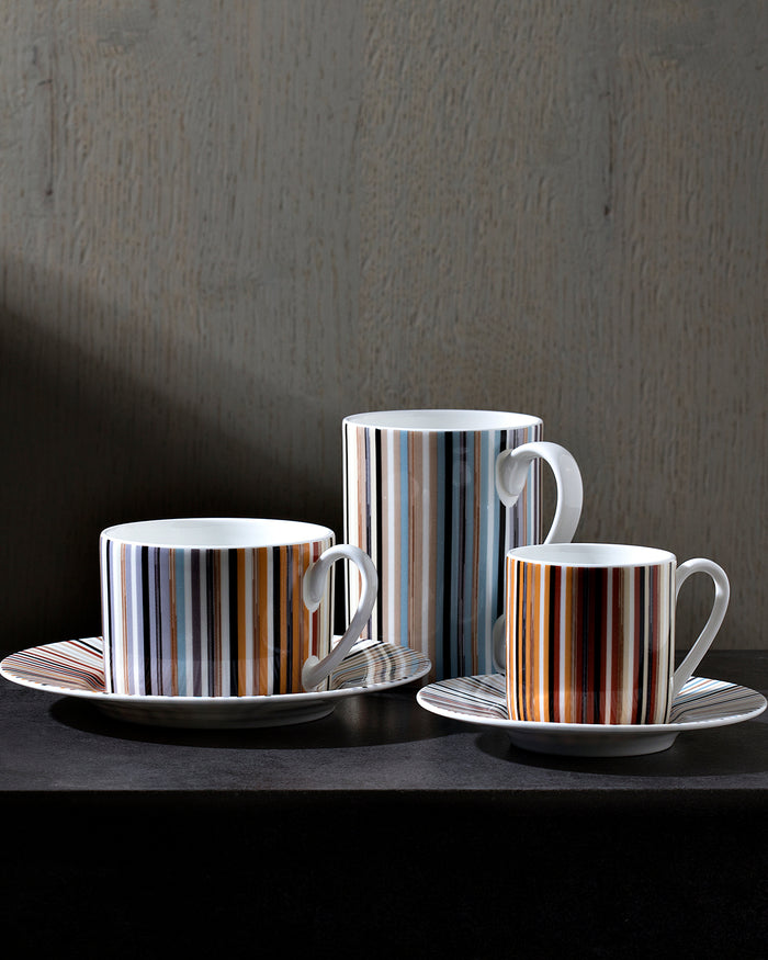 Mug Cup STRIPES in Luxury Box Jenkins 148 diam. 3", H 3.9", cap. 12.5 oz