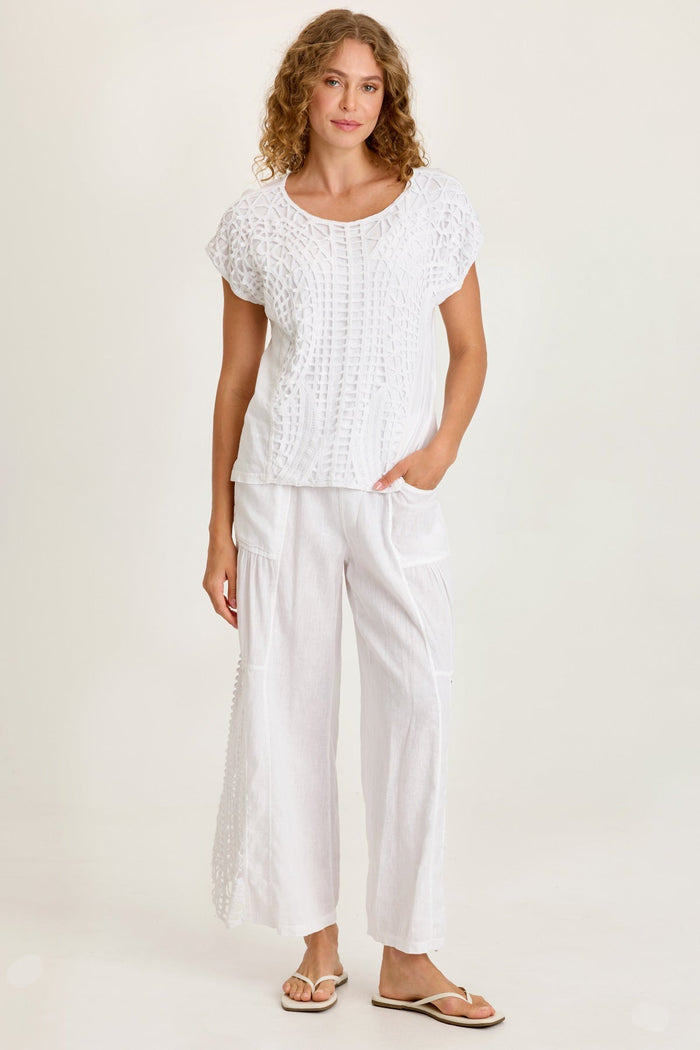 XCVI Nashir Crochet/Jersey Top