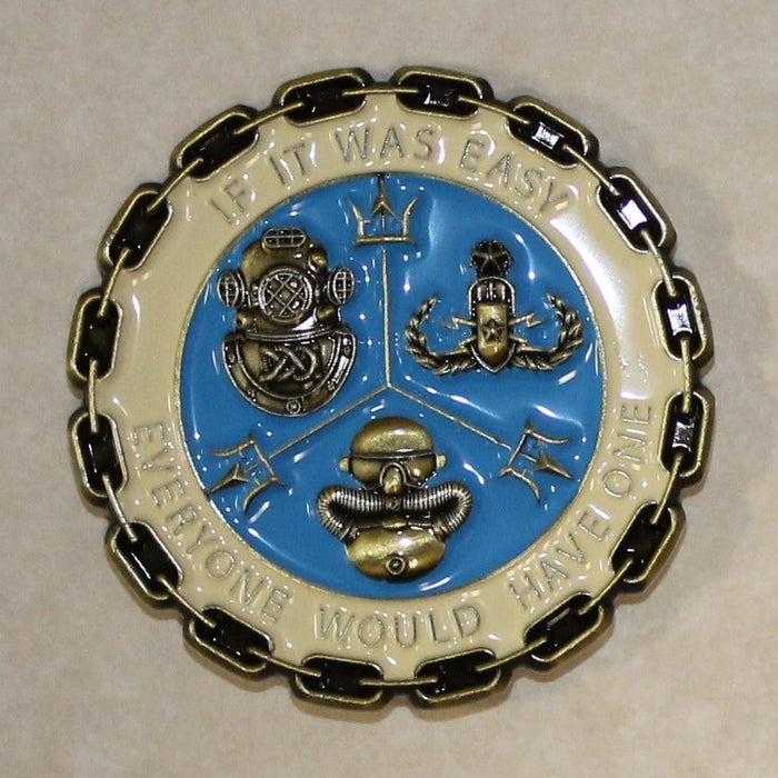 Naval Diver & Salvage Training Center If It Was Easy.. Navy Diver Challenge Coin