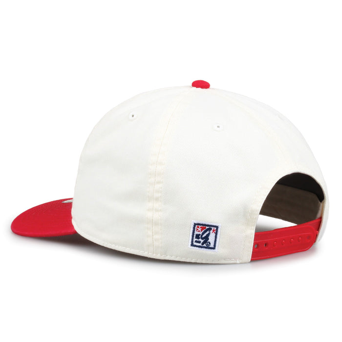 Nebraska Original Bar snapback hat showing adjustable snap closure and The Game logo, rear view