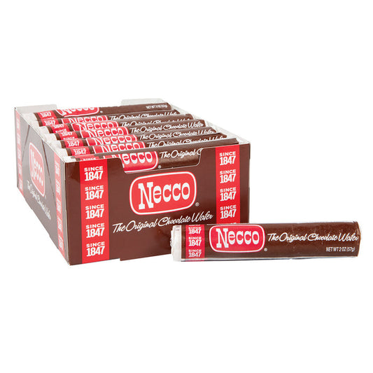 NECCO Chocolate Wafer Candy Rolls - 24 Count