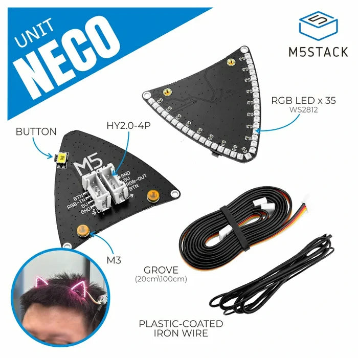 Neco Unit with LED (WS2812C) - m5stack-store