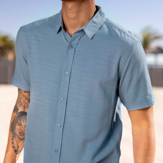 RSVLTS RSVLTS Bamboo Short Sleeve Shirt Ocean Mist – Bamboo Short Sleeve Shirt