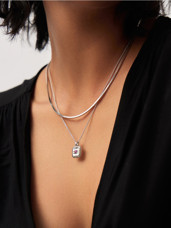October Birthstone Pendant Necklace | Pink Tourmaline/October Necklaces Missoma