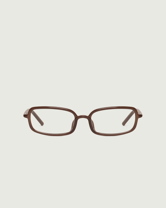 Cortado::Oliver Eyeglasses rectangle Brown castor seed front
