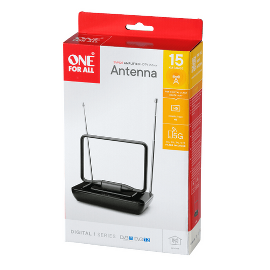 One For All Digital Antenna, Indoor, Amplified Up To 36dB Gain, Range to 5km One4All Antenna Euronics Ireland