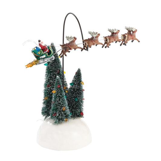Original Snow Village | Animated Flaming Sleigh | Village Figures