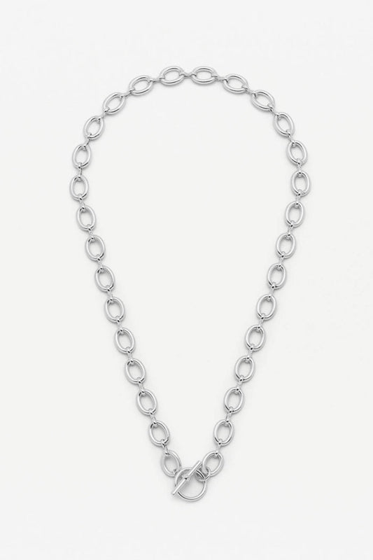 Oval Link T-Bar Chain Necklace