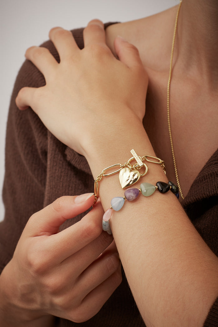 Oversized Molten Heart T-Bar Bracelet