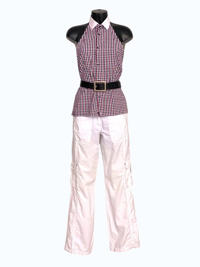 pantalone anni 2000 bianco