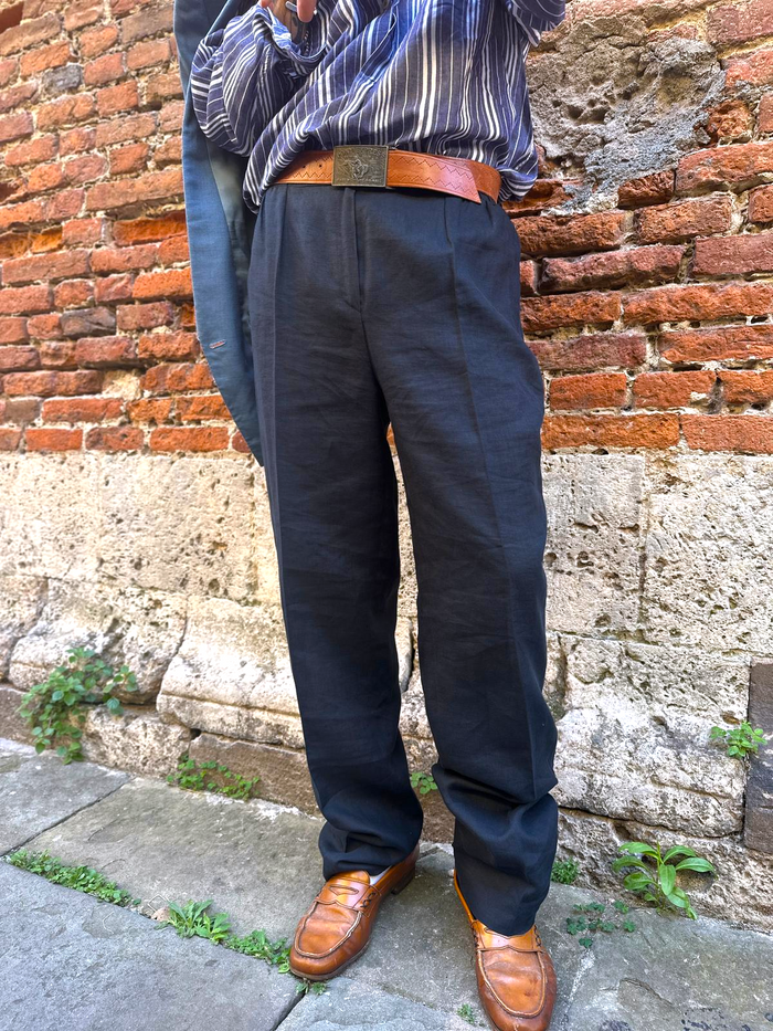 pantalone uomo dritto in lino