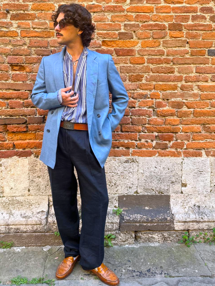 pantalone uomo dritto in lino