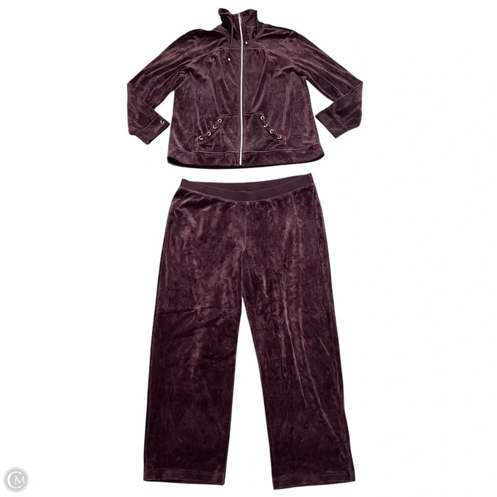 Pants Set 2pc By Zenergy By Chicos In Maroon, Size: Xl