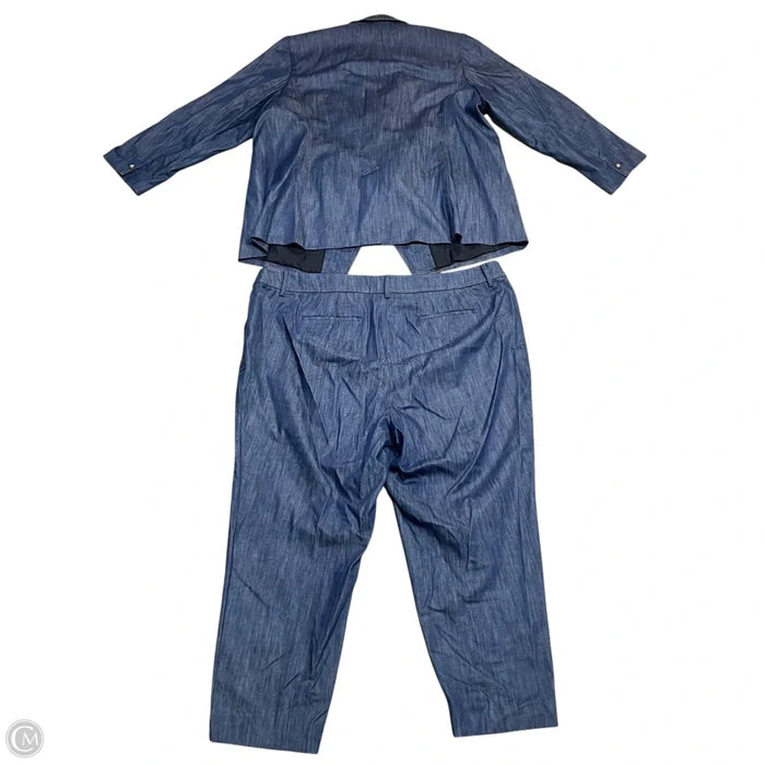 Pants Suit 2pc By Talbots In Blue Denim, Size: 24