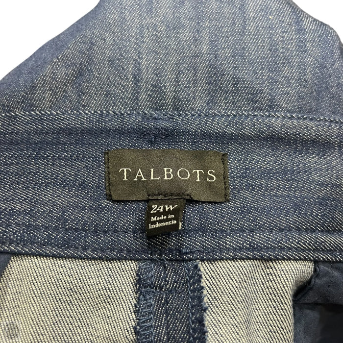 Pants Suit 2pc By Talbots In Blue Denim, Size: 24