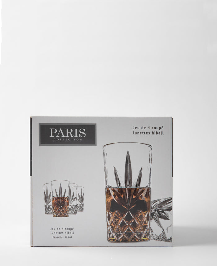Paris Hiball 4 Piece Tumblers - Transparent