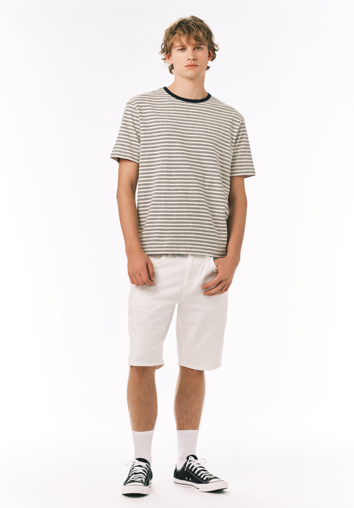 Buffalo Men Shorts White Denim Denim Shorts Stretch