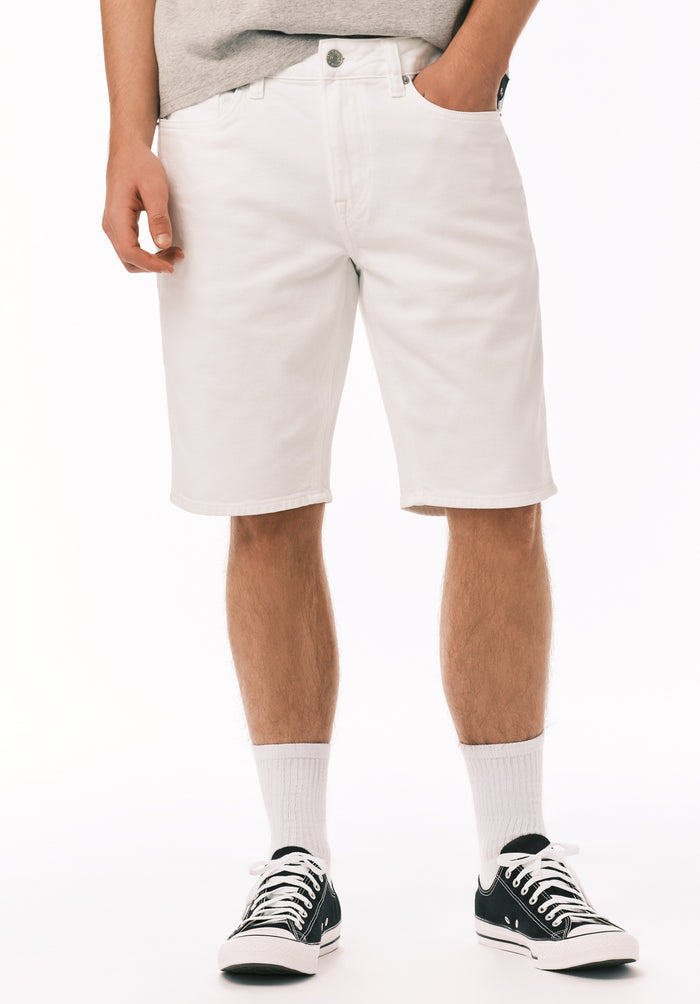 Buffalo Men Shorts White Denim Denim Shorts Stretch