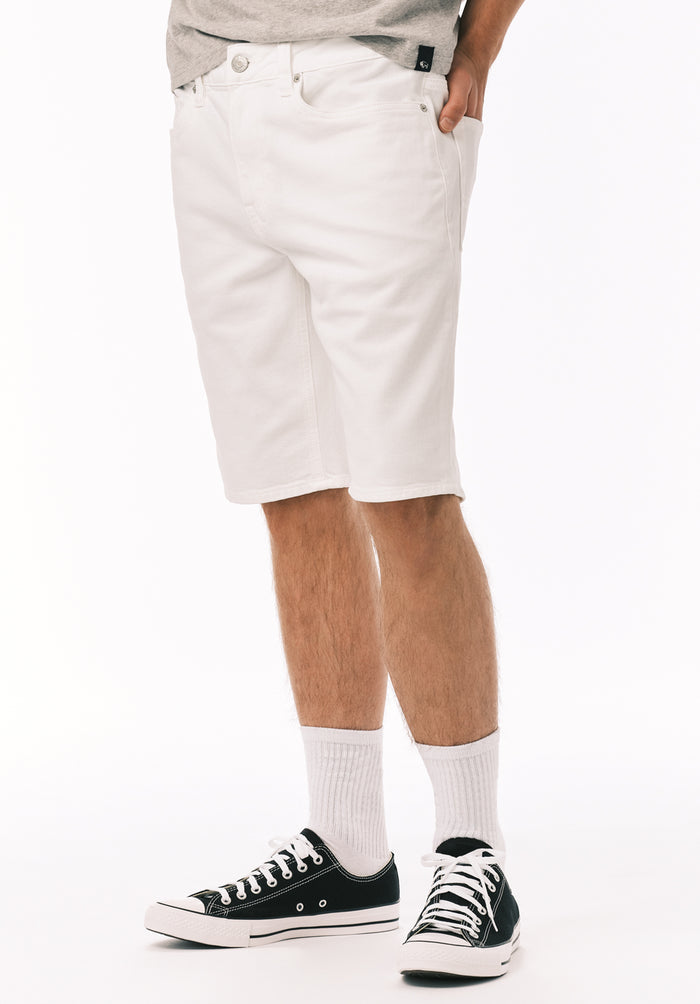 Buffalo Men Shorts White Denim Denim Shorts Stretch