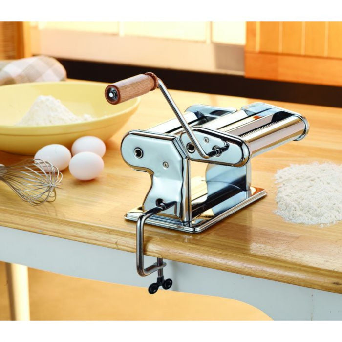 pasta machine in use