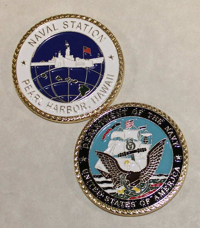 Pearl Harbor Hawaii Naval Station Navy Challenge Coin