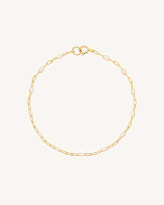 Pearlescent Gem Drop Chain Bracelet