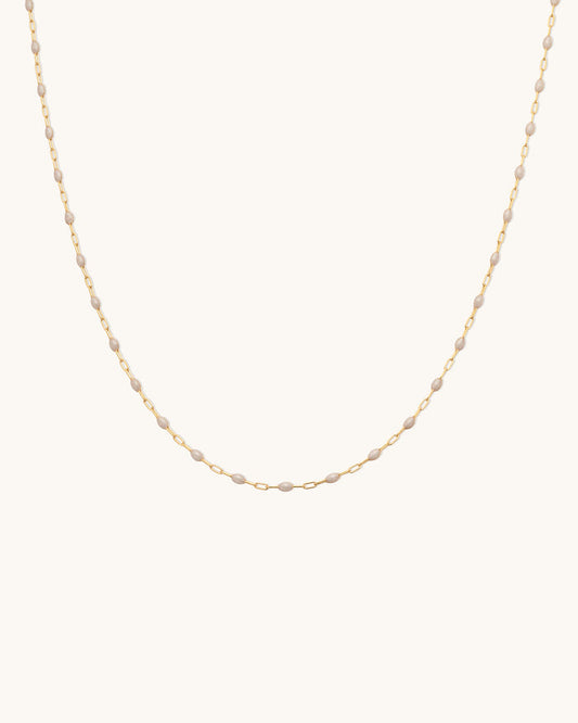 Pearlescent Gem Drop Chain Necklace