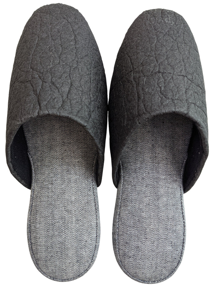 Piñatex®  Heiwa Slipper  Pineapple leaf fibres Denim Hiroshima Slippers Simple sizes [Medium / Large / XL] Charcoal - Heiwa Slipper