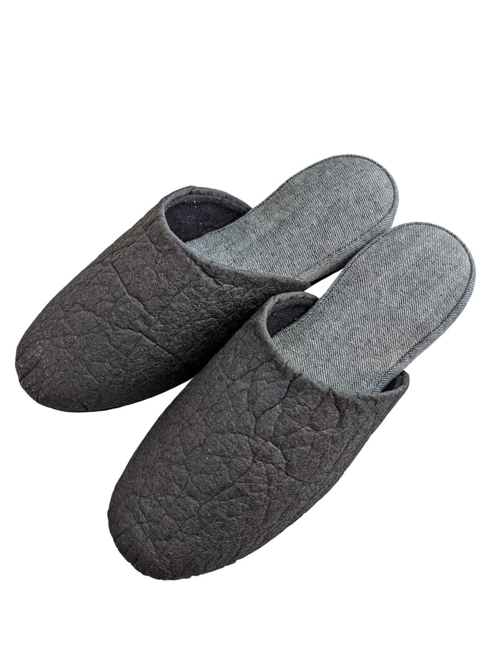 Piñatex®  Heiwa Slipper  Pineapple leaf fibres Denim Hiroshima Slippers Simple sizes [Medium / Large / XL] Charcoal - Heiwa Slipper