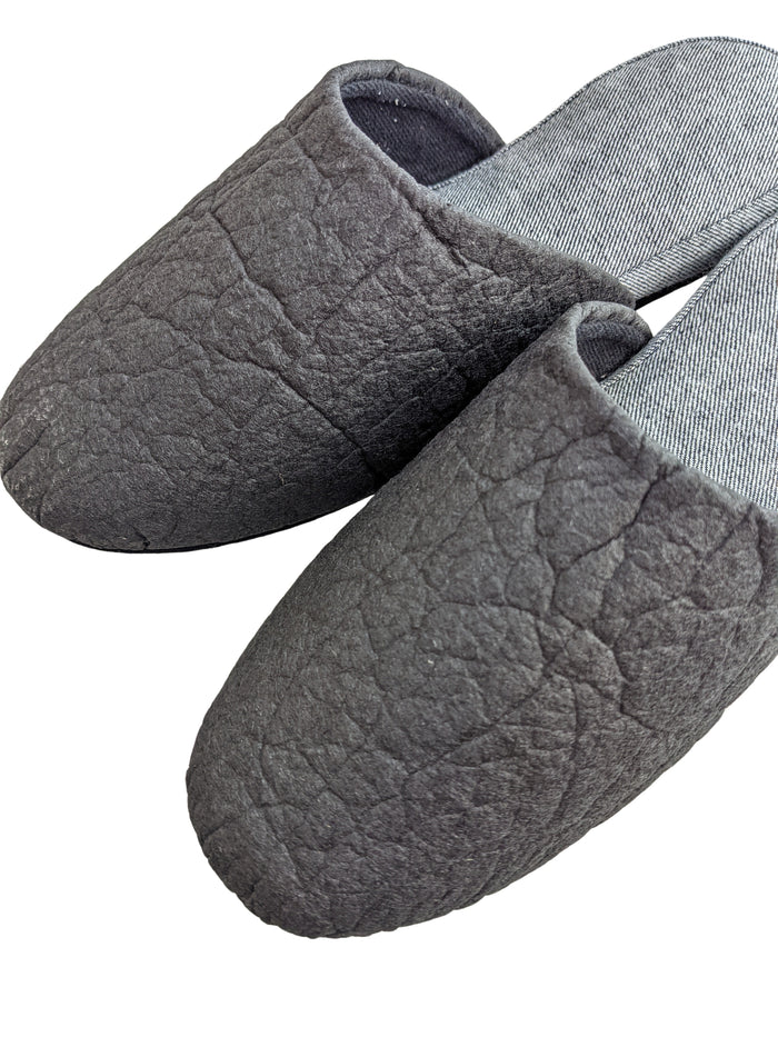 Piñatex®  Heiwa Slipper  Pineapple leaf fibres Denim Hiroshima Slippers Simple sizes [Medium / Large / XL] Charcoal - Heiwa Slipper