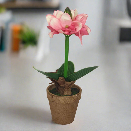Pink Flower Pot 40cm Artificial Plant by Criterion -Home Living Store - -