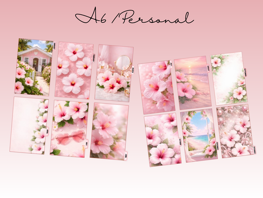 Pink Hibiscus | Monthly Dividers | A6 Rings | Set of 12