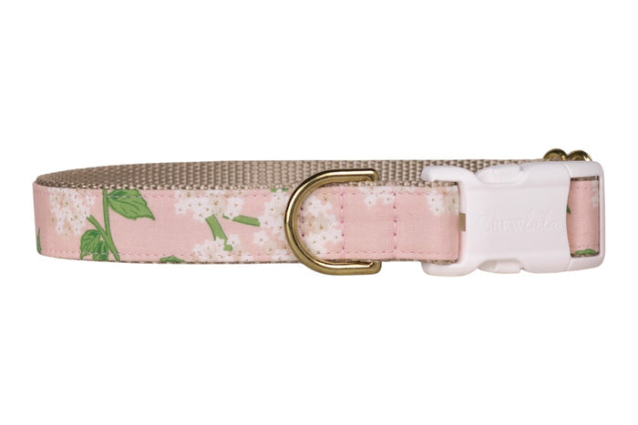 Pink Hydrangeas Dog Collar - Crew LaLa