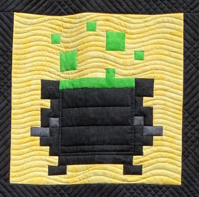 Pixelated Halloween Quilt a Long Block 2 - Cauldron