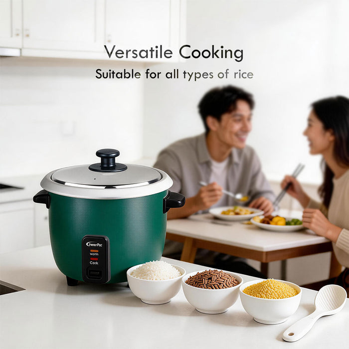 PowerPac 0.6L Rice Cooker with Aluminium inner pot  (PPRC2) Green