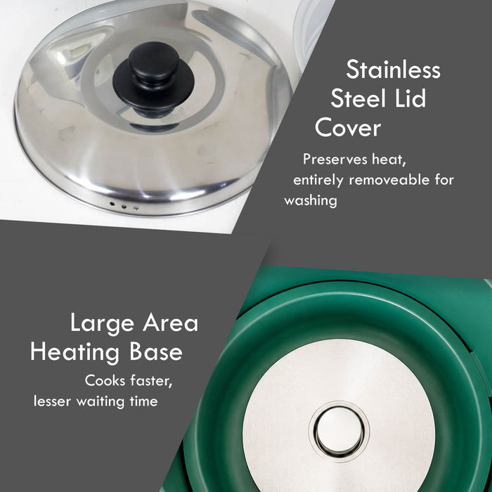 PowerPac 0.6L Rice Cooker with Aluminium inner pot  (PPRC2) Green