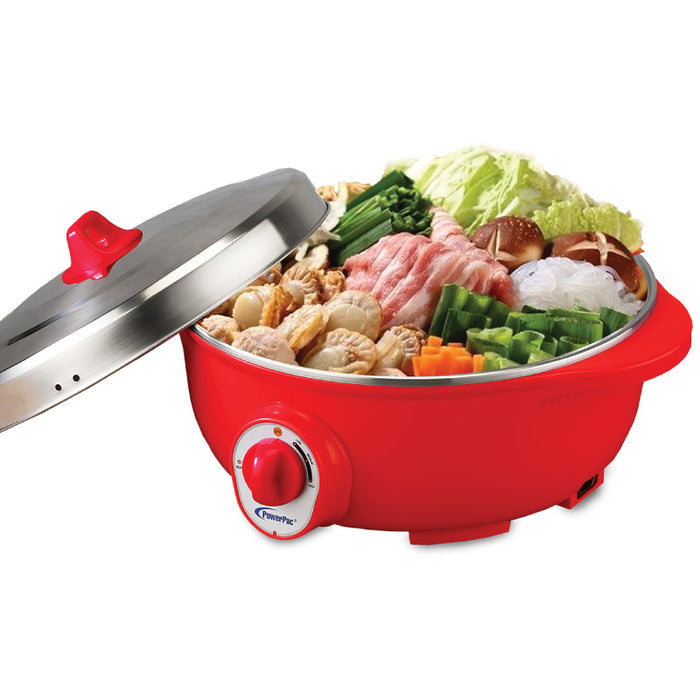 PowerPac 3.5L Electric Wok & Steamboat with 304 S/Steel Inner Pot (PPEC811)