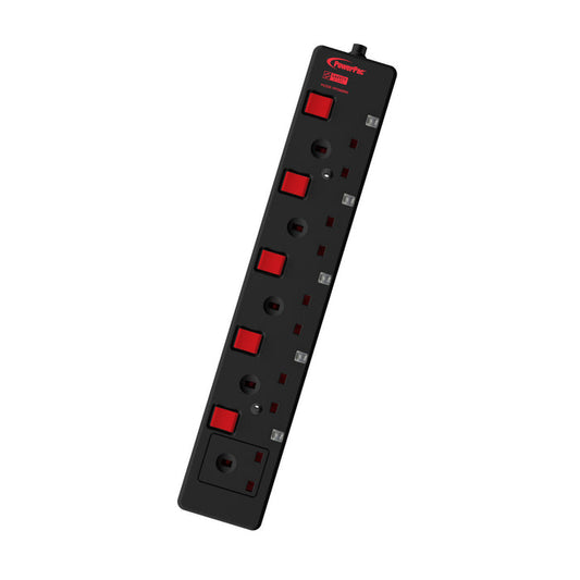 PowerPac Extension Cord, Extension Socket, Power Extension 3 Metre 5 way (PP3885BK)