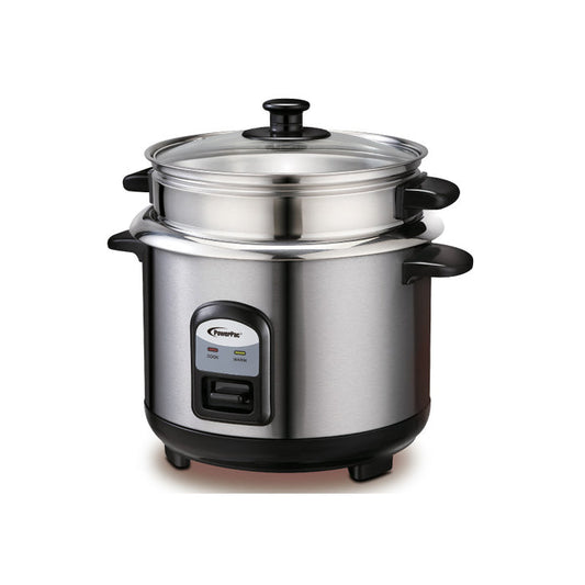 PowerPac Rice Cooker 1.0L Rice Cooker with Stainless Steel Pot and Food Steamer (PPRC31)